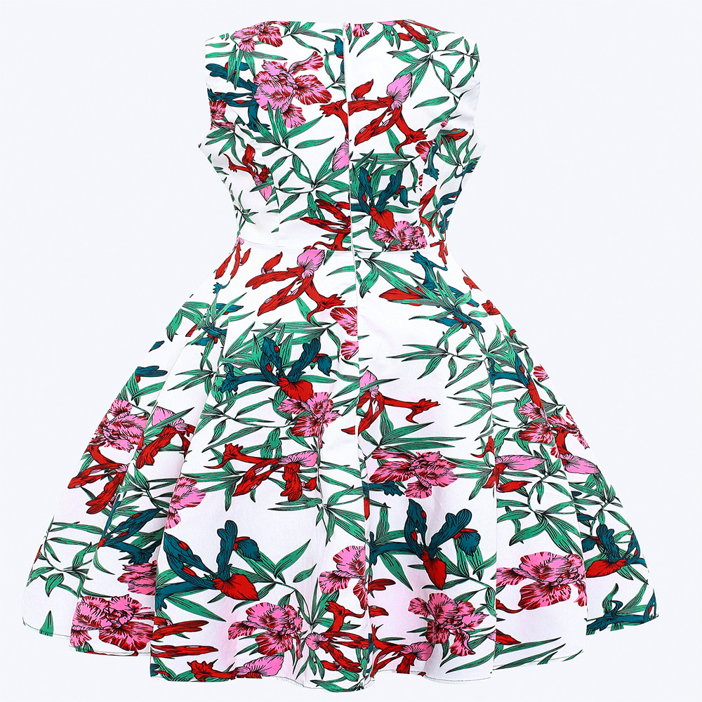 Fashion Floral Print Sleeveless V Neck Dress Elegant Design Comfortable Fabric Perfect for Summer Events Wholesale