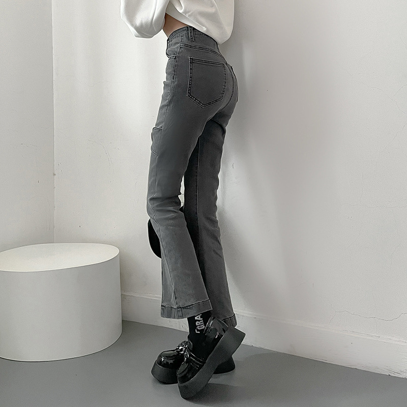 High Waisted Flared Jeans for Women Slim Fit Stretch Fabric Unique Heart Design Spring Fashion Wholesale Available