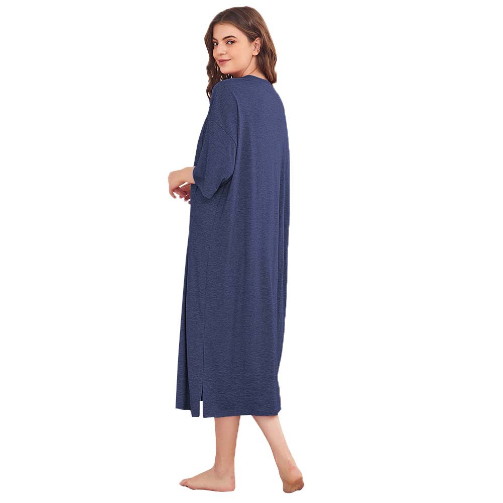 Casual Loose Fit Midi Dress Comfortable Fabric Simple Design Spring Summer Style Wholesale Available