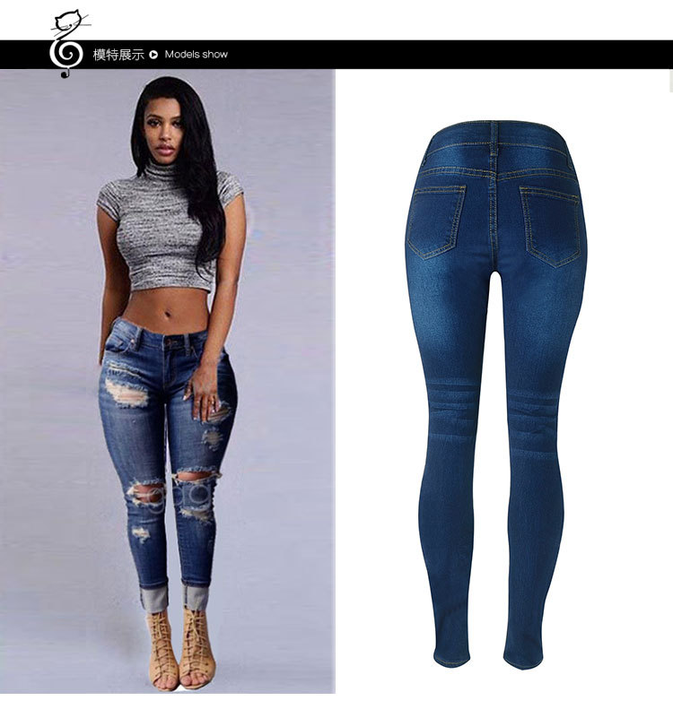 Womens Ripped Skinny Jeans Autumn Winter Style Comfortable Fit Trendy Design Wholesale Available
