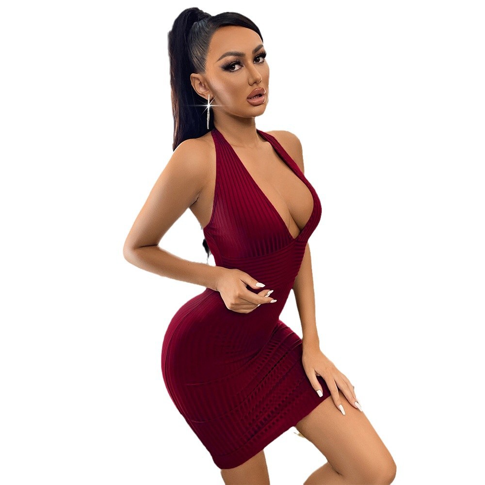 Women's Summer Elegant Slim Fit V-Neck Bodycon Dress