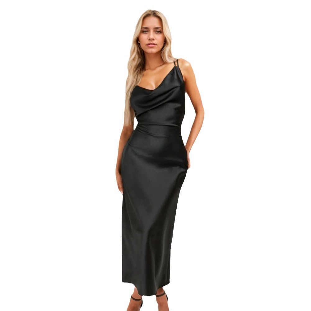 Elegant V Neck Maxi Dress Sexy Sophisticated Sleeveless Spring Summer Fashion for Parties and Events Wholesale