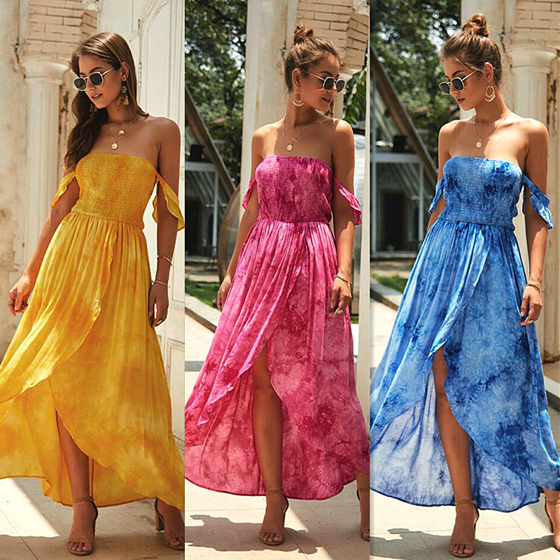 Summer Floral Off Shoulder Dress Original Design Trendy Style Comfortable Fit Perfect for Parties and Casual Outings