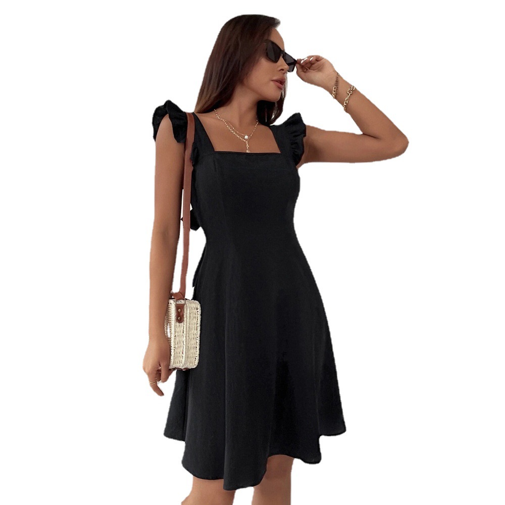 New European and American Style Sweet Camisole Short Dress for Commuting and Vacation