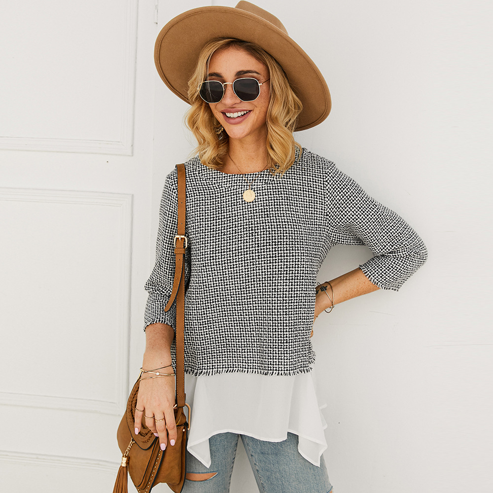 Womens T Shirt Original Design Color Block Casual Style Perfect for Everyday Wear Wholesale Available