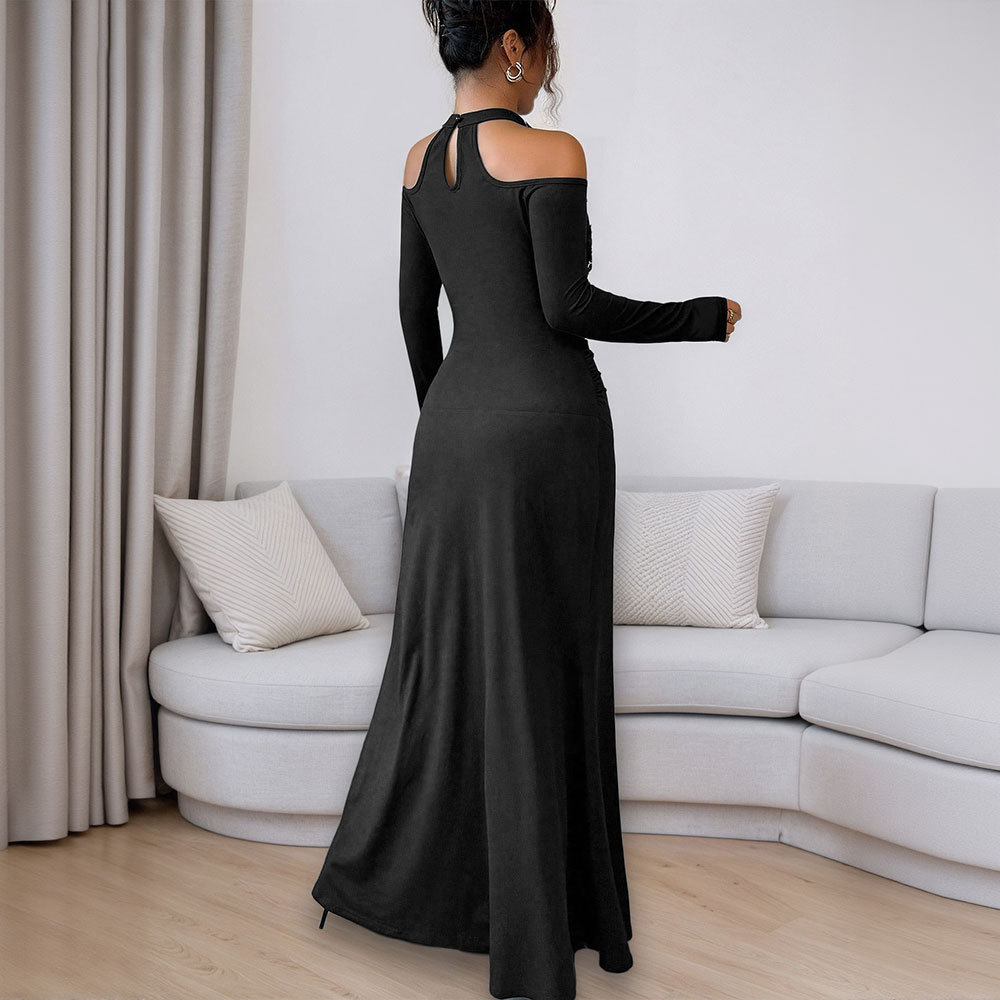 Black Lace Bodycon Dress Long Sleeve Slim Fit Elegant Design Autumn Winter Fashion for Parties Wholesale Available
