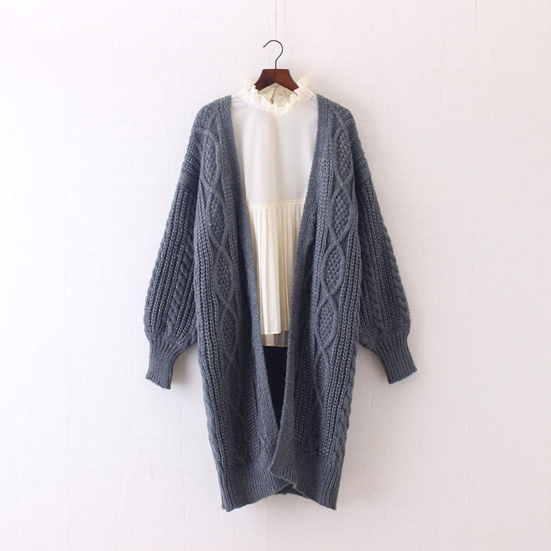 Long Oversized Chunky Knit Sweater Womens Pullover with Puff Sleeves Cable Knit Design Plus Size Warm for Fall