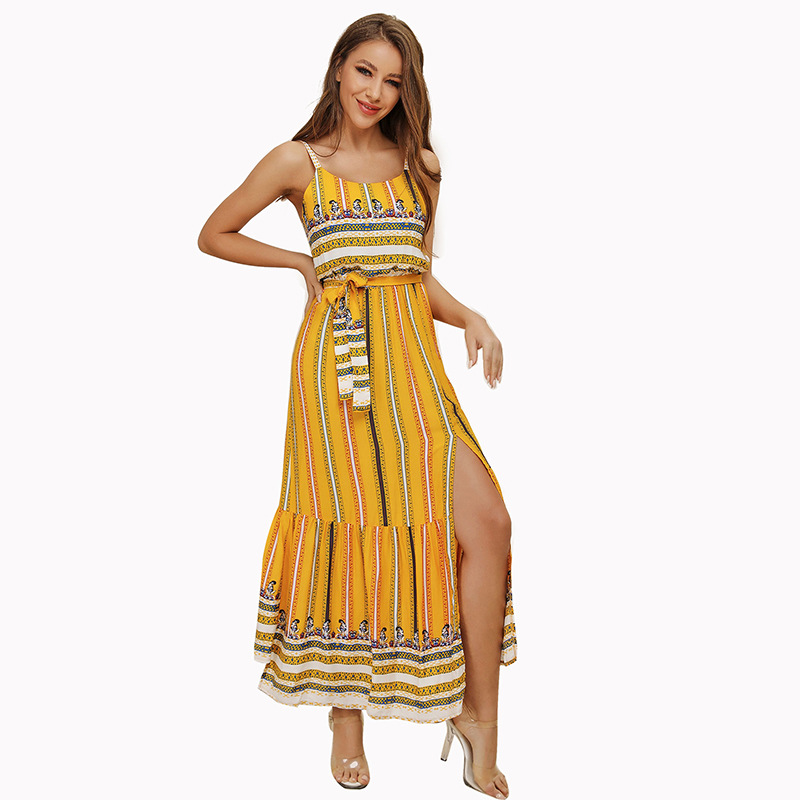 Bohemian Print Maxi Dress Womens Sleeveless Ethnic Style Comfortable Fabric Perfect for Summer Events Wholesale