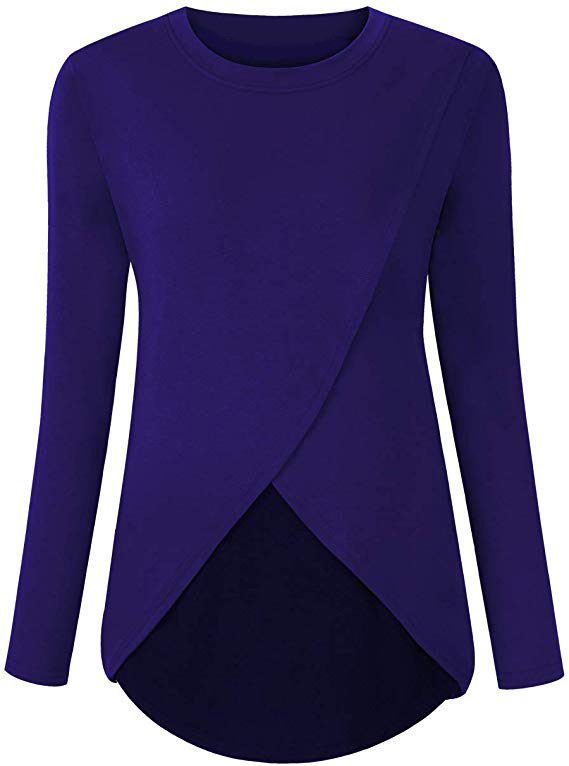 Maternity Nursing Top Casual Long Sleeve Side Pleats Comfortable Fabric Autumn Winter Fashion Wholesale Available
