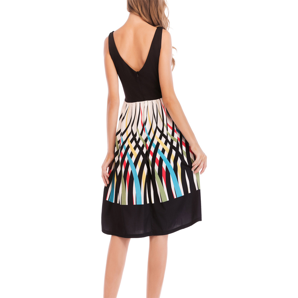 Fashion Floral Print Square Neck Sleeveless Dress Trendy Design Comfortable Fabric Versatile for Casual or Party Wear