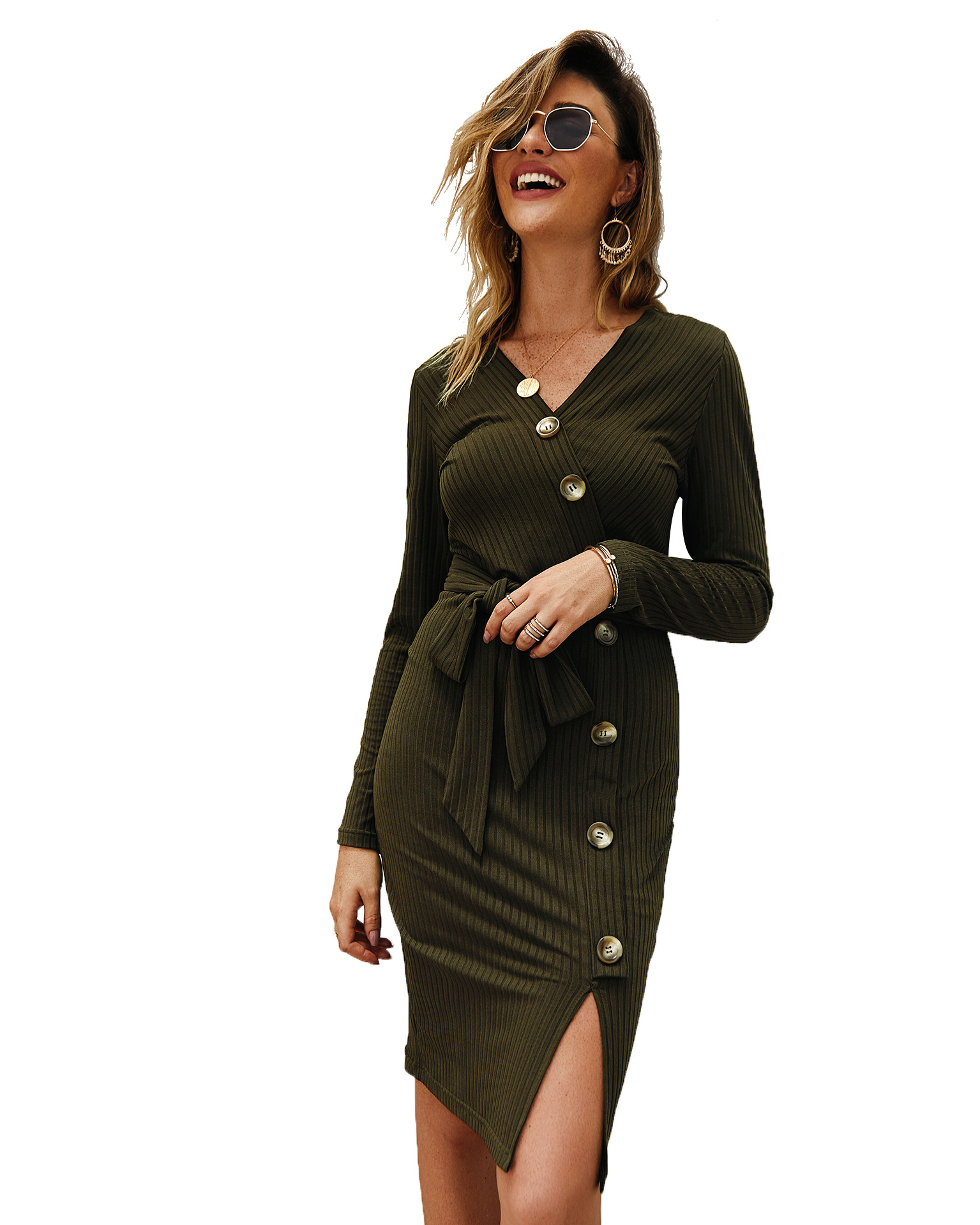 Knitted Dress Stylish Design Comfortable Fit Warm Fabric Autumn Winter Fashion for Women Wholesale Available