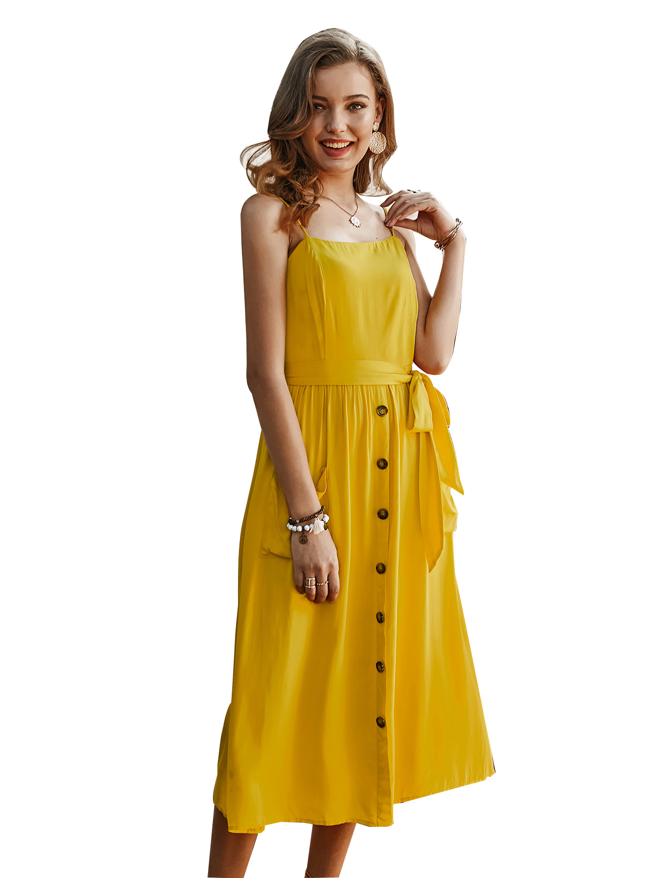 Solid Color Sleeveless Dress Original Design Elegant Style Spring Summer Collection Wholesale Available