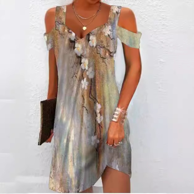 3D Digital Print Dress Summer Style Short Sleeve Comfortable Fabric Perfect for Casual Outings Wholesale Available