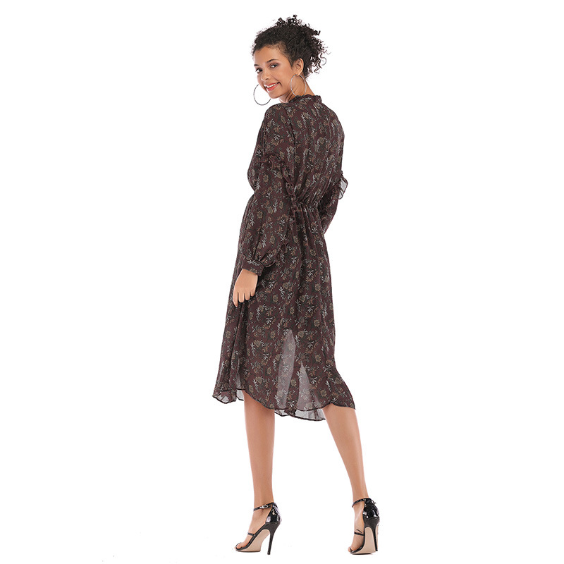 Floral Chiffon Dress Loose Fit Casual Style Elegant Design Perfect for Summer Events Wholesale Available