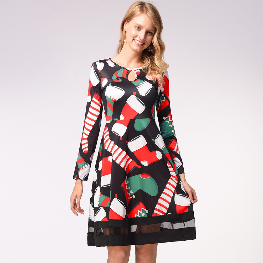 Womens Christmas Dress Pleated Design Autumn Winter Style Elegant Look Perfect for Holiday Parties Wholesale