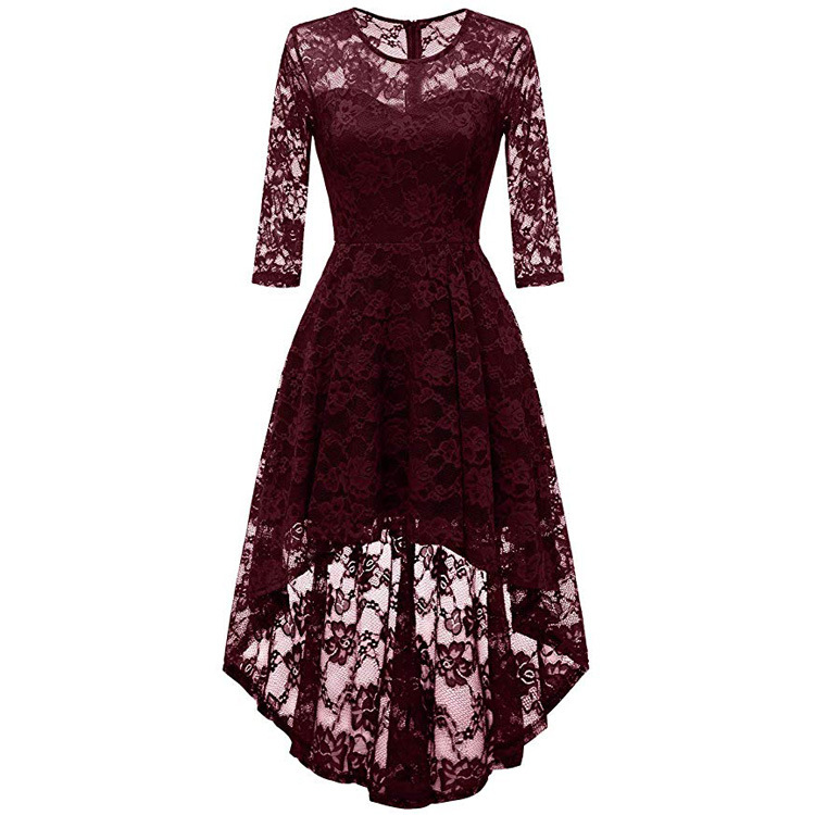 Women's Lace Crew Neck Dresses