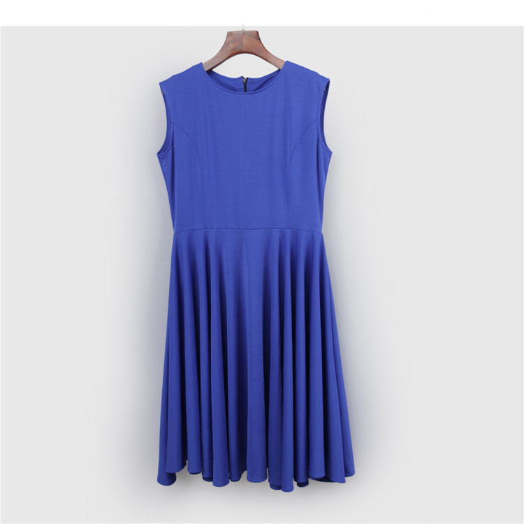 Womens Vintage Sleeveless A Line Dress Solid Color Waist Defined Flowy Skirt Spring Summer Collection Wholesale