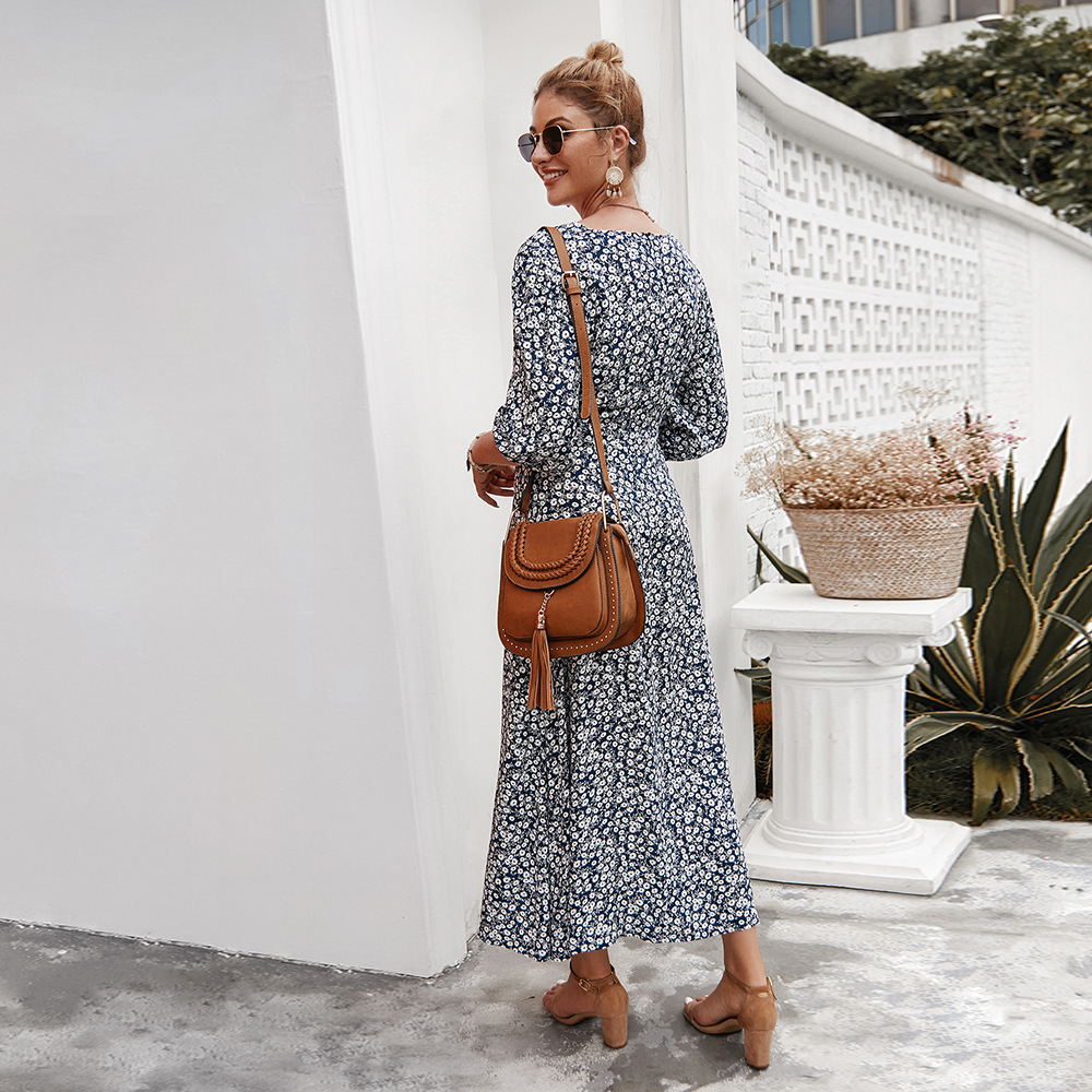 Floral Print Dress Original Design Trendy Style Comfortable Fabric Spring Summer Fashion for Women Wholesale