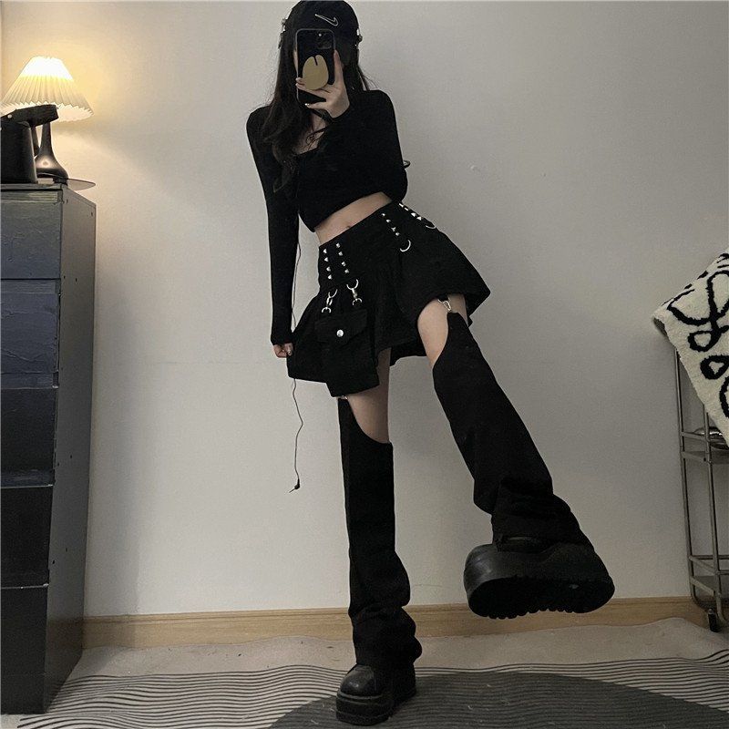 Ripped Denim Pleated Skirt Unique Design Removable Style Summer Fashion Casual Wear Wholesale Available