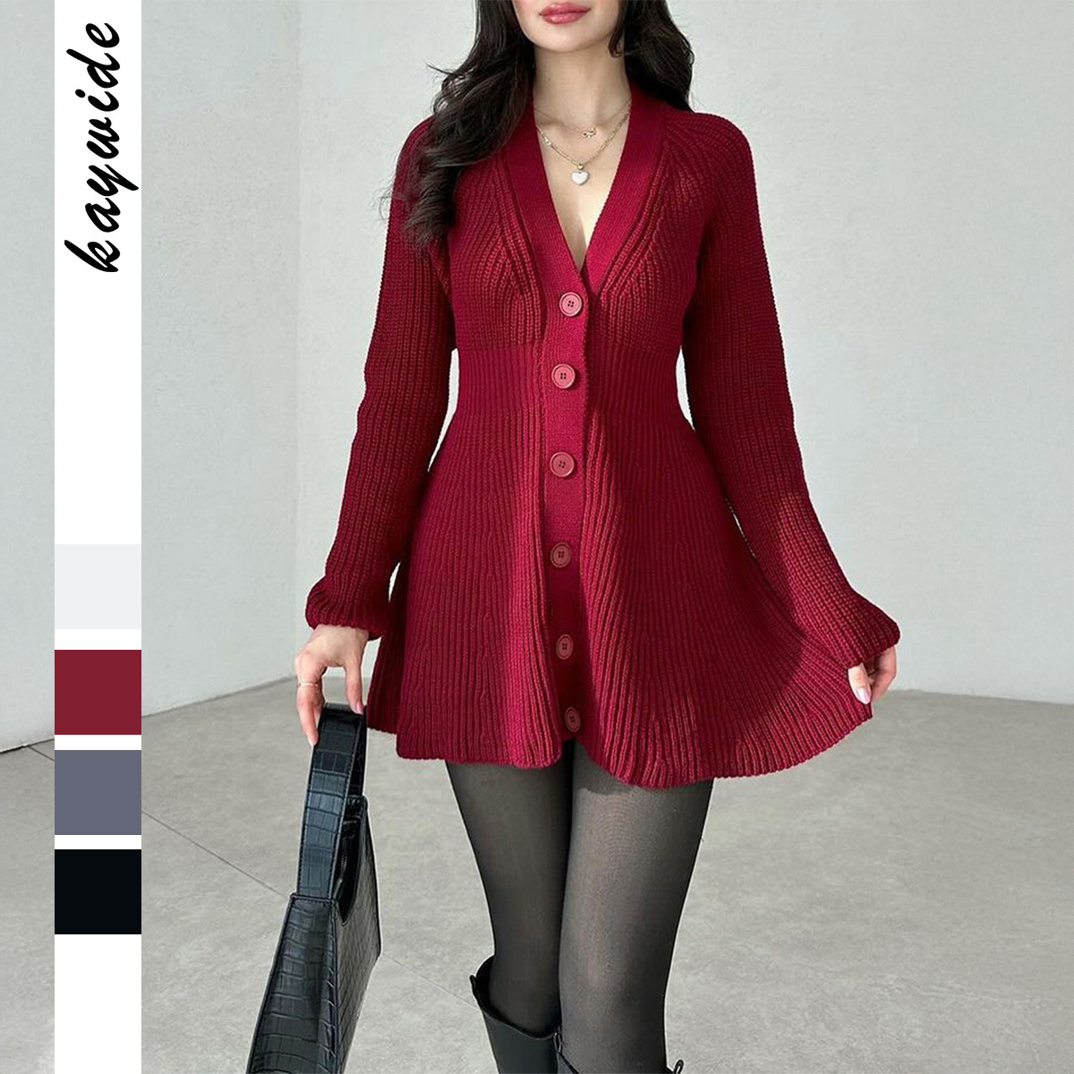 Fashion Casual Long Sleeve Sweater Dress Knitted Women's Clothing Autumn