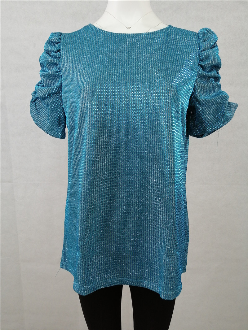 Sequin T Shirt Round Neck Short Sleeve Summer Style Casual Wear for Women Wholesale Available