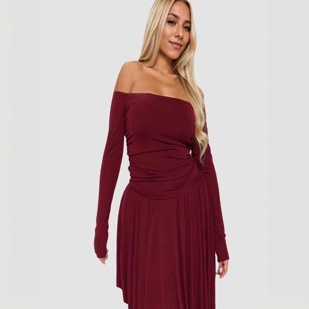 Women's Slim Fit Maxi Midi High Waist Dress
