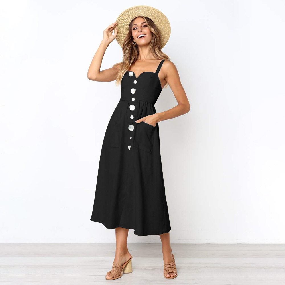Loose Fit Pocketed Cami Dress Available in 5 Colors Perfect for Spring and Summer Wholesale Supply