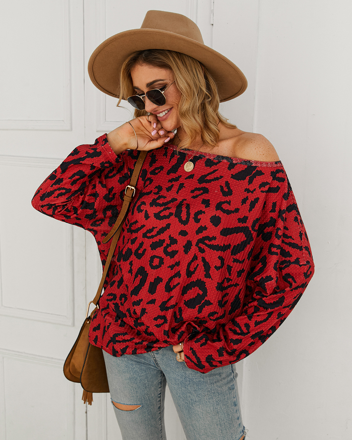 Leopard Print Sweater Original Design Elegant Style Long Sleeve Autumn Winter Wholesale Available