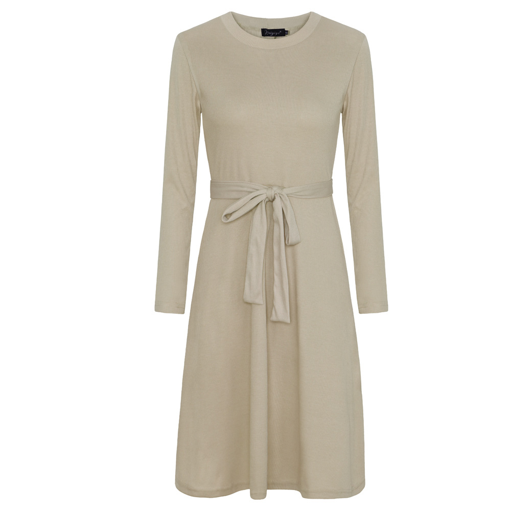 Knitted Long Sleeve Dress Autumn Winter Collection Elegant Design Comfortable Fabric Perfect for Casual or Formal