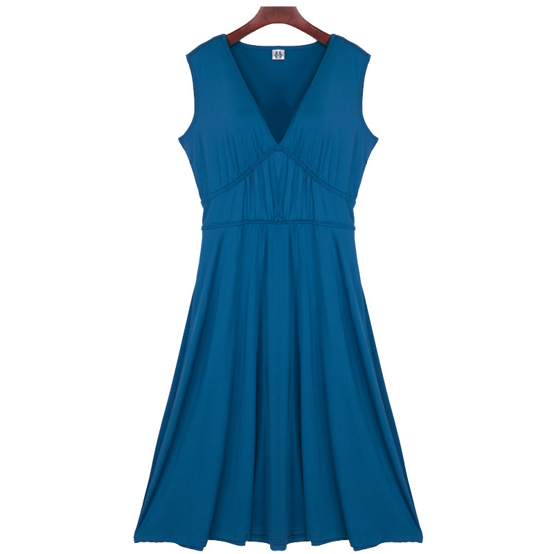 Summer A Line Dress for Women V Neck Sleeveless Slim Fit Waist Defining Perfect for Casual Outings OEM Available