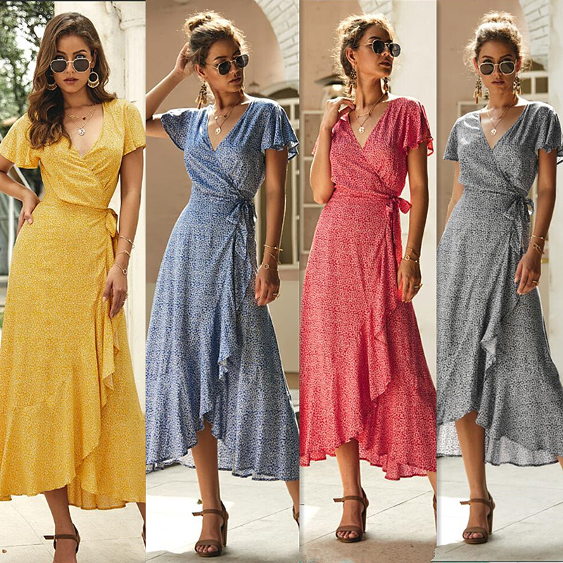 Floral Print Summer Dress for Women Casual Style Comfortable Fabric Vibrant Colors Perfect for Parties or Beach