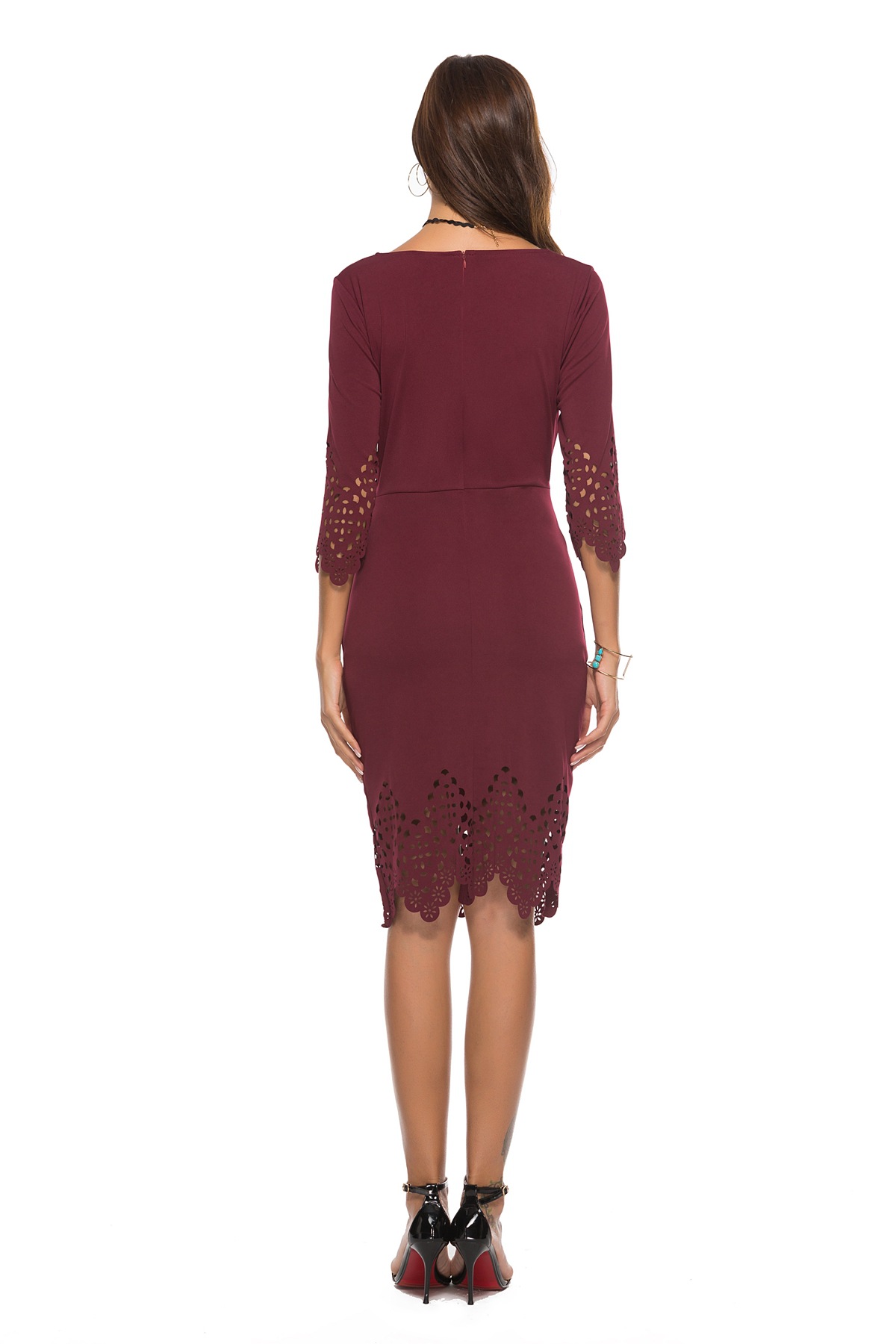 Silk Pencil Dress Summer Style Round Neck Elegant Design Perfect for Parties and Events Wholesale Available