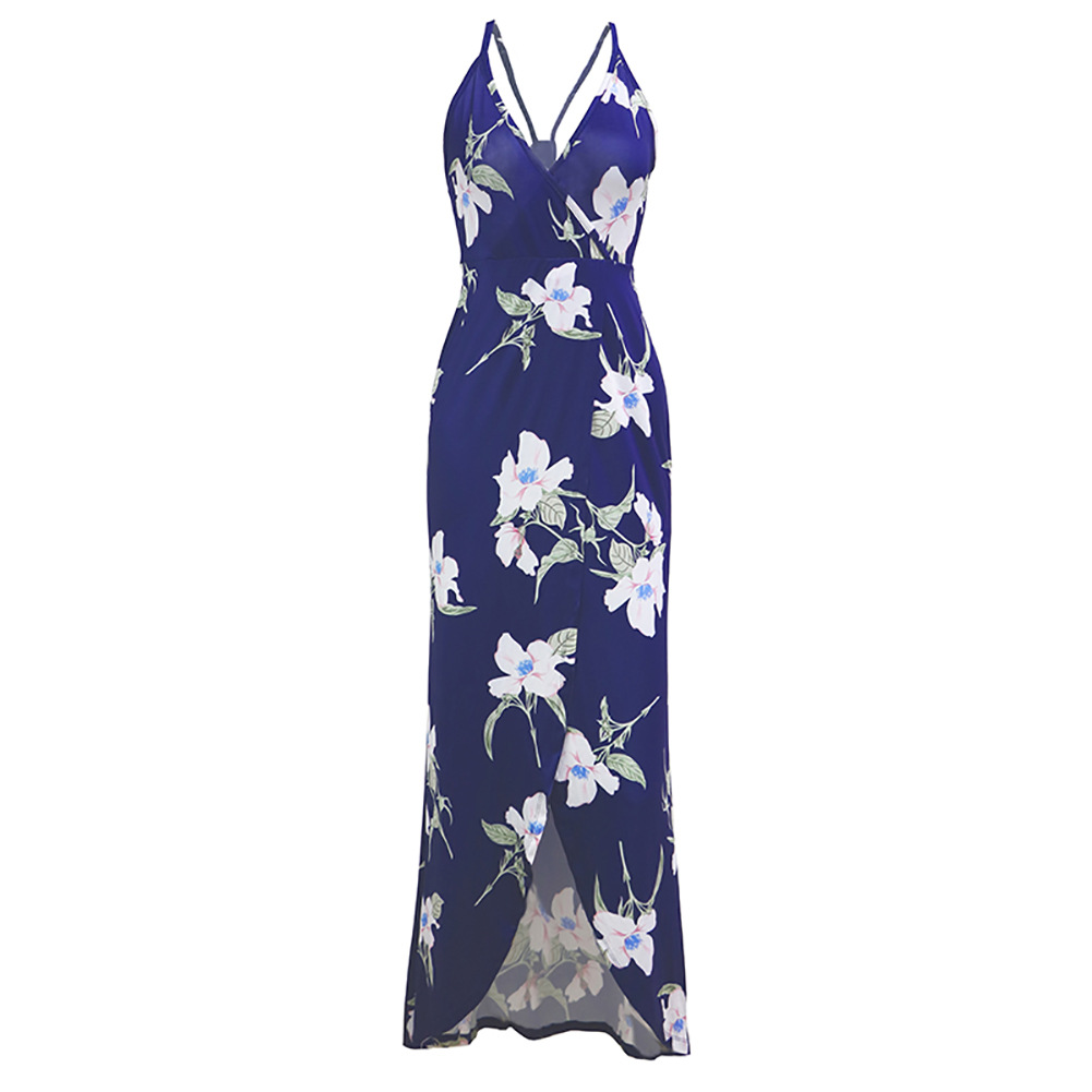 Womens Floral Print Maxi Dress Slim Fit Sleeveless Stylish Trendy Design Perfect for Spring Summer Occasions