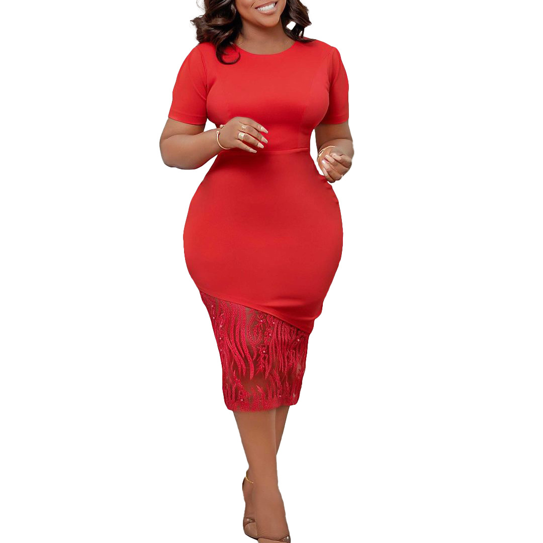 Plus Size Women's Dress — Elegant, Beaded, Bodycon, Summer Fashion — Casual, Party Wear — Wholesale Supply Available