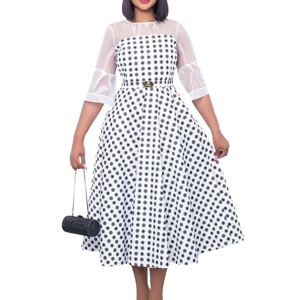 European Market Women's Dress — Fashionable, Sexy, Sheer Mesh, Elegant, Commuter Style — Wholesale Supply Available