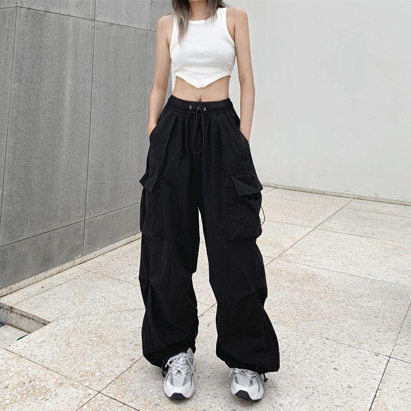 Vintage American Style Streetwear Cargo Pants Loose Fit Versatile Wide Leg Casual Chic Perfect for Everyday Wear