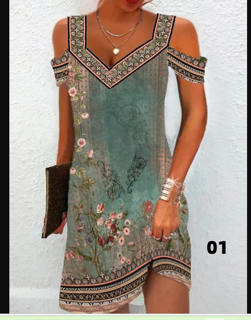 3D Digital Print Dress Summer Style Short Sleeve Comfortable Fabric Perfect for Casual Outings Wholesale Available