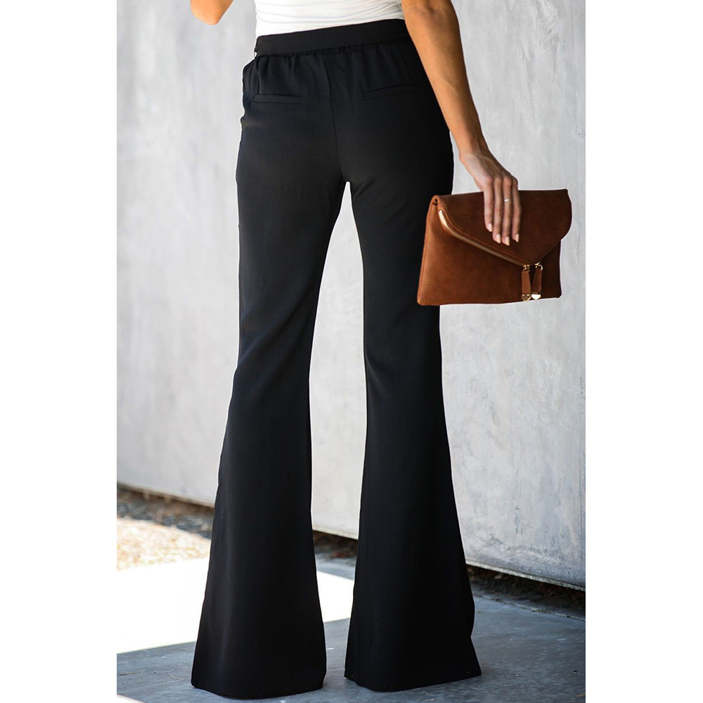 High Waisted Wide Leg Trousers for Women Solid Color Casual Style Trendy Design Autumn and Winter Fashion Wholesale