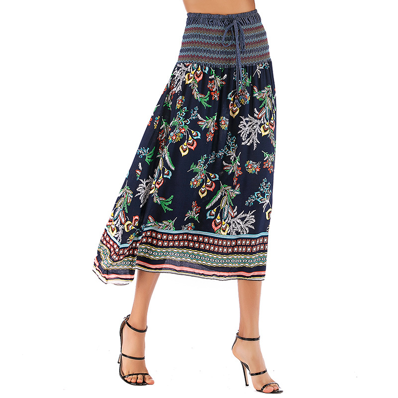 Bohemian Maxi Skirt Womens Summer Dress Off Shoulder Neckline Flowy Design Perfect for Casual Outings Wholesale