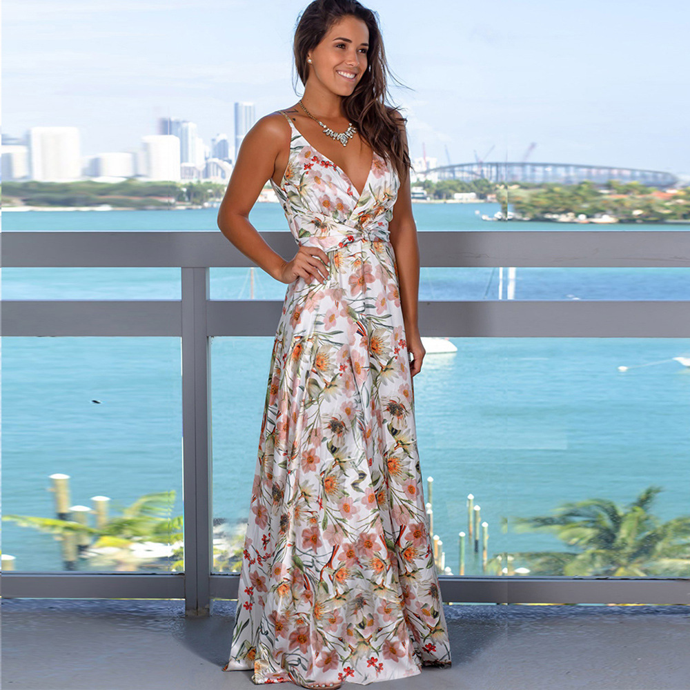 Summer Womens Beach Dress Sleeveless Backless Casual Style Lightweight Fabric Perfect for Vacation Wholesale