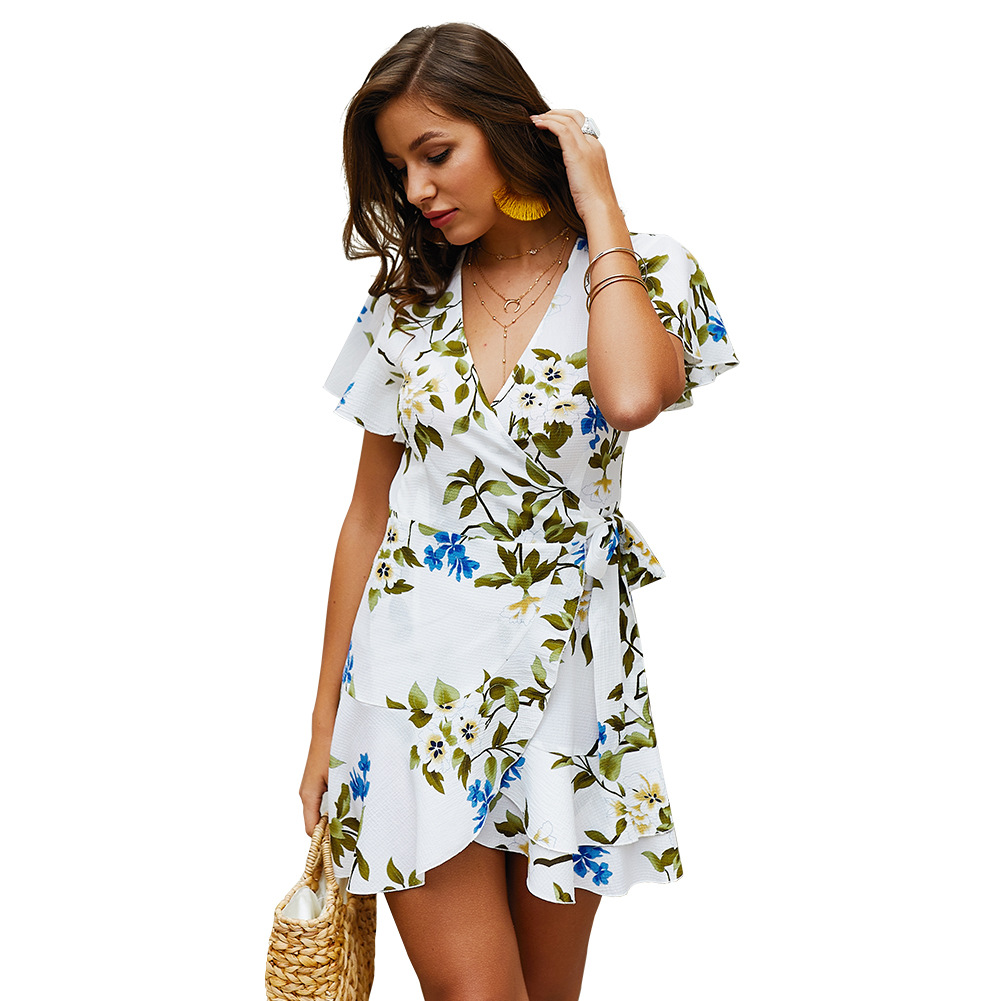 V Neck Elegant Womens Dress Summer Collection Casual Style Comfortable Fit Available for Wholesale