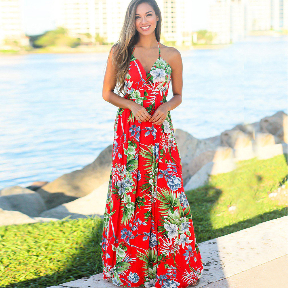 Summer Womens Beach Dress Sleeveless Backless Casual Style Lightweight Fabric Perfect for Vacation Wholesale