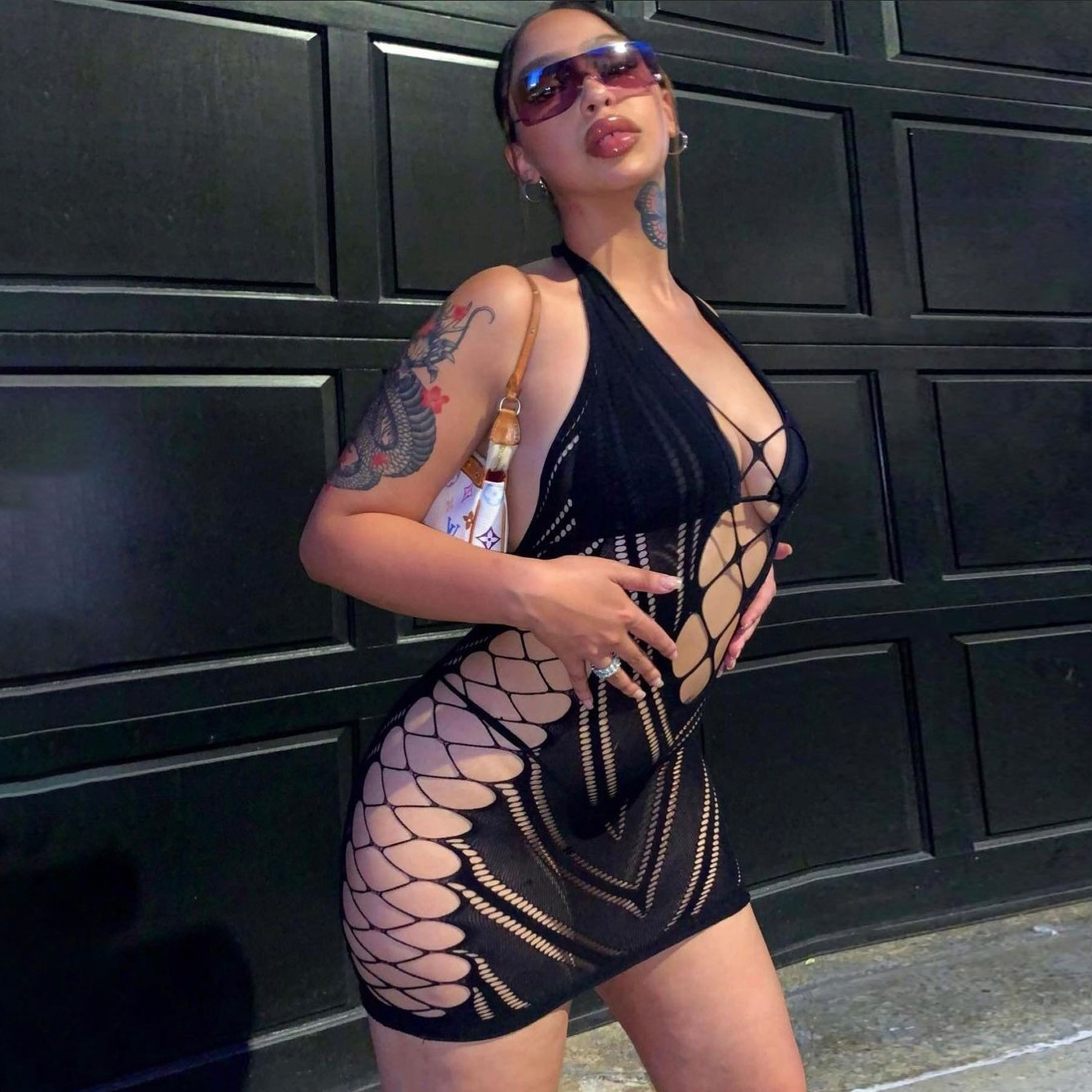 European and American Women's Clothing Spring and Summer New Fashion Sexy Lace Lingerie Halter Backless Bodycon Dress