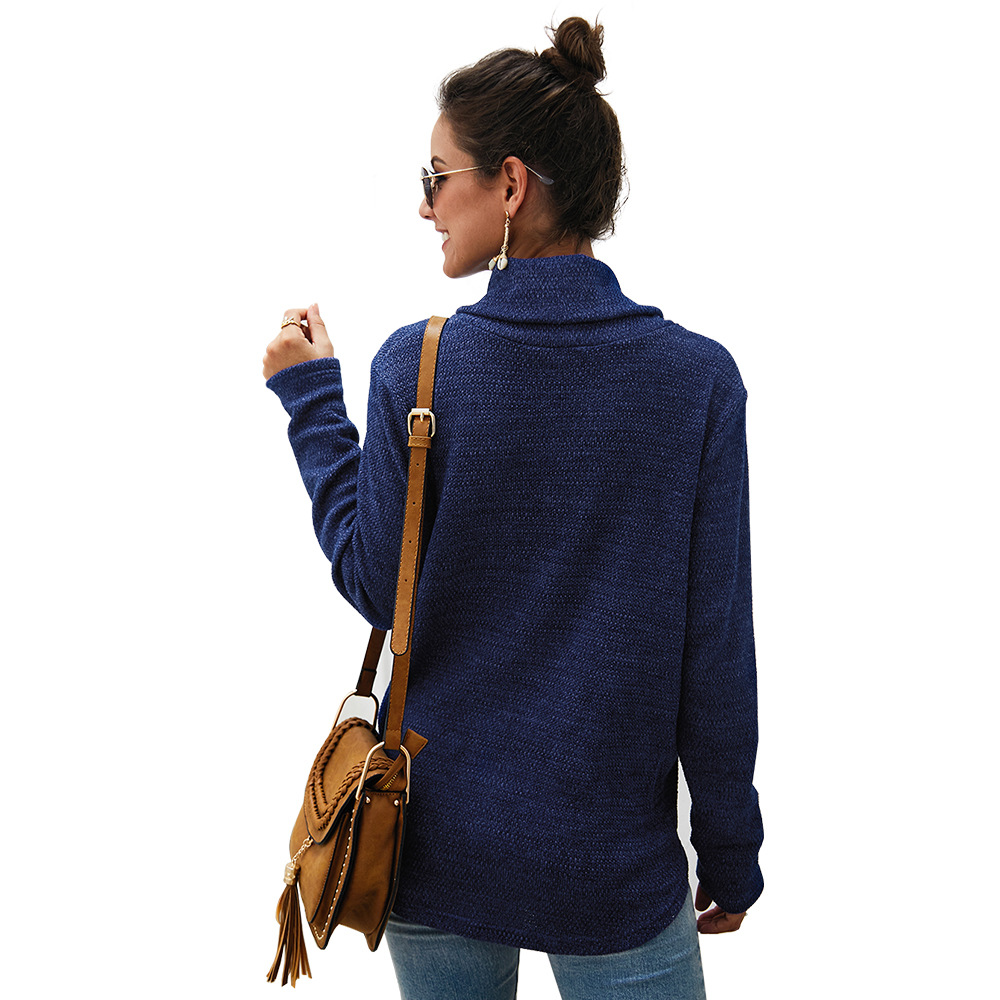 High Neck Solid Color Sweater Original Design Fashionable Style Comfortable Fabric Perfect for Fall Winter Ready to
