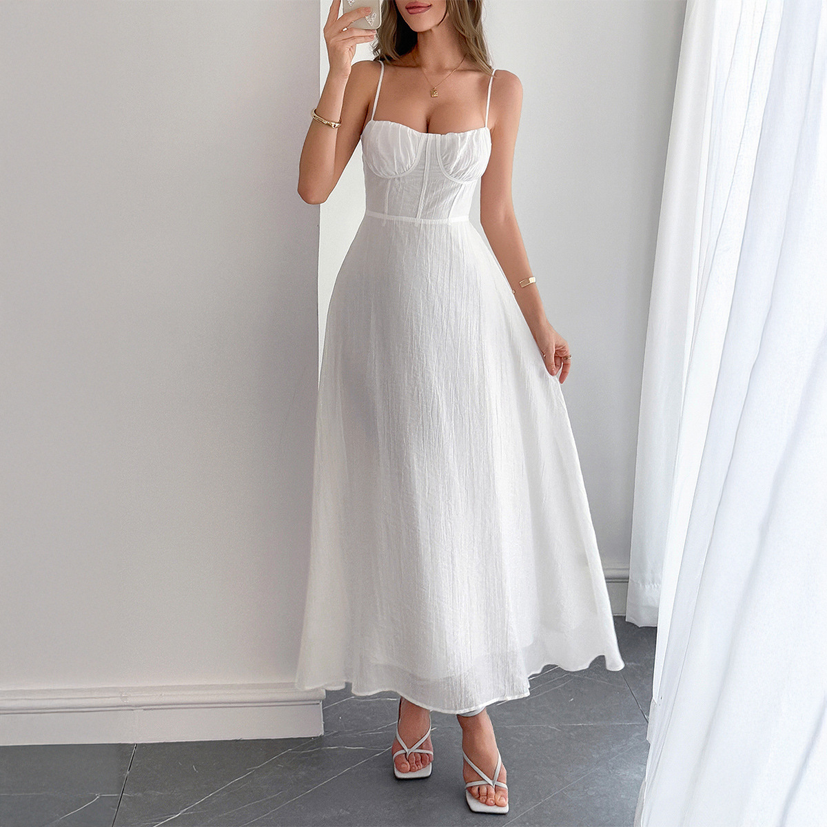 Casual Vacation Sling Slim Long Dress Women's Clothing Spring Summer