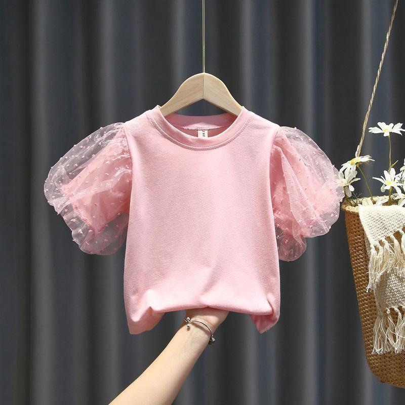 Girls Short Sleeve T Shirt Puff Sleeve Design Soft Fabric Summer Style Perfect for Casual Wear Wholesale Available