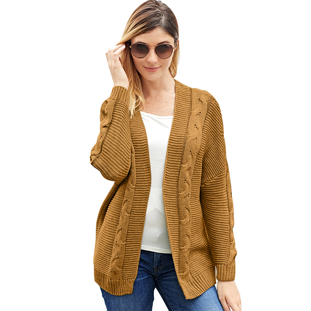 Womens Mid Length Cardigan Sweater Long Sleeve Cozy Knit Winter Fashion Wholesale Available