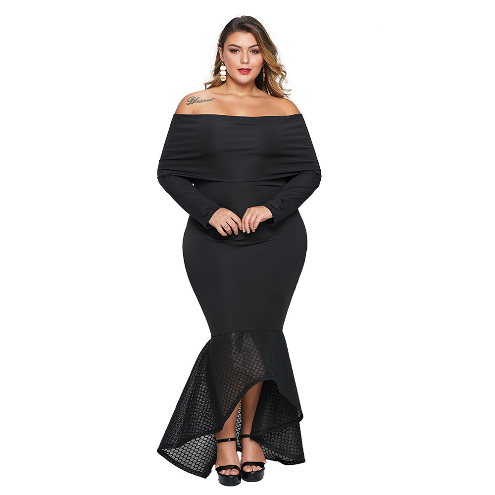 Womens Slim Fit Off Shoulder Mermaid Dress Long Sleeve Elegant Design Autumn Fashion Available for Wholesale