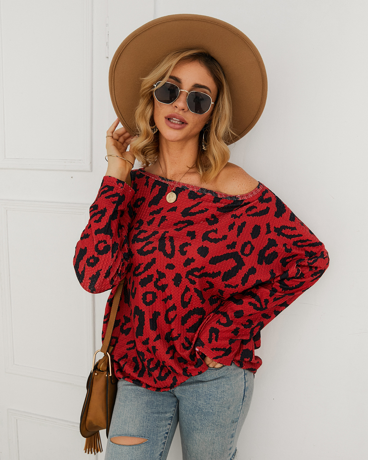 Leopard Print Sweater Original Design Elegant Style Long Sleeve Autumn Winter Wholesale Available