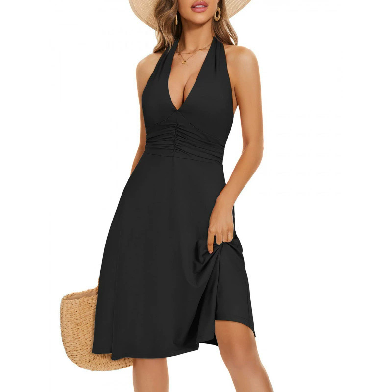 Women's Floral Casual V-Neck Office Dress